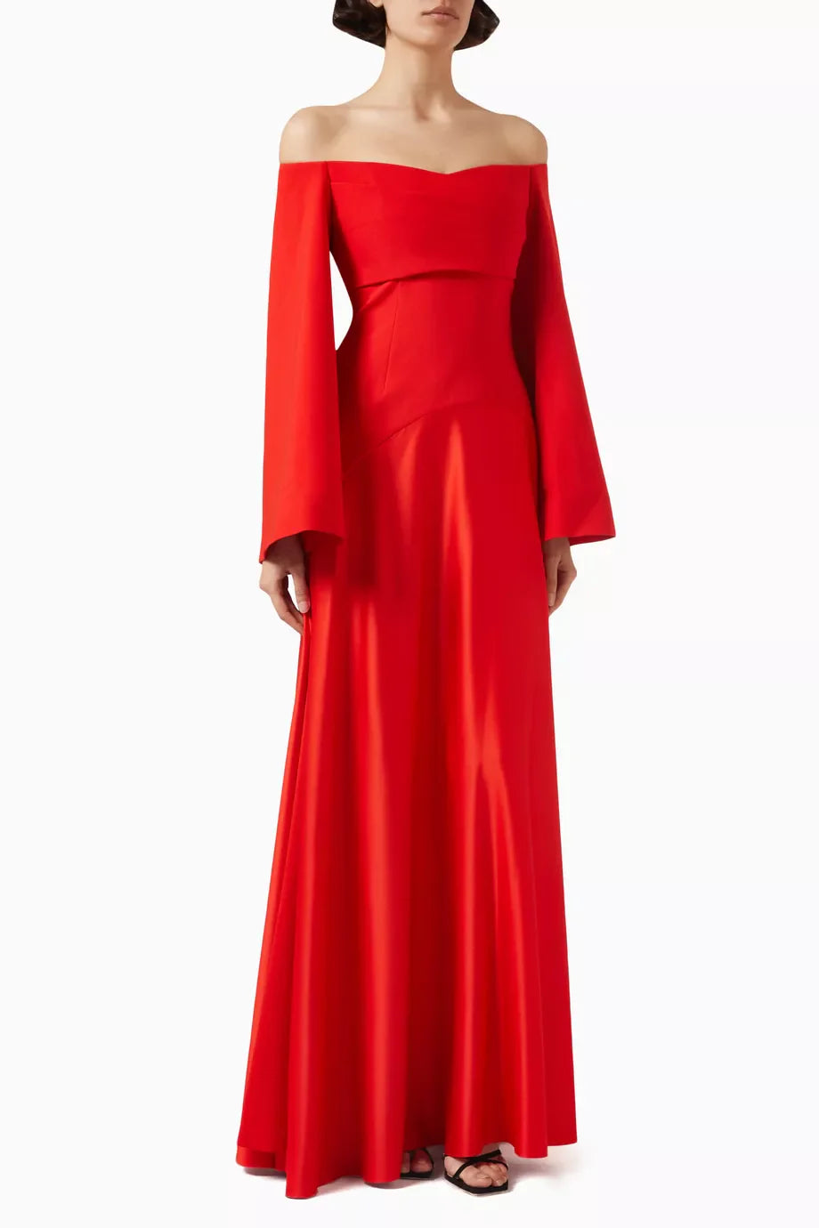 Off-Shoulder Long Sleeves A-Line Evening Dress