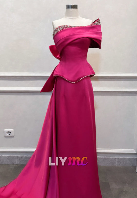 Asymmetrical Short Sleeves Two Piece Sheath Mother of Bride Dress