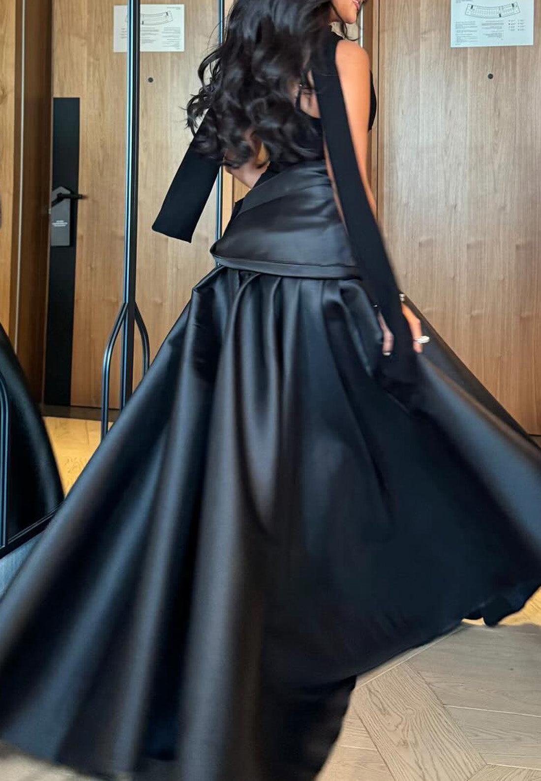 Asymmetrical Sleeveless Pleated Sleek A-Line Evening Dress