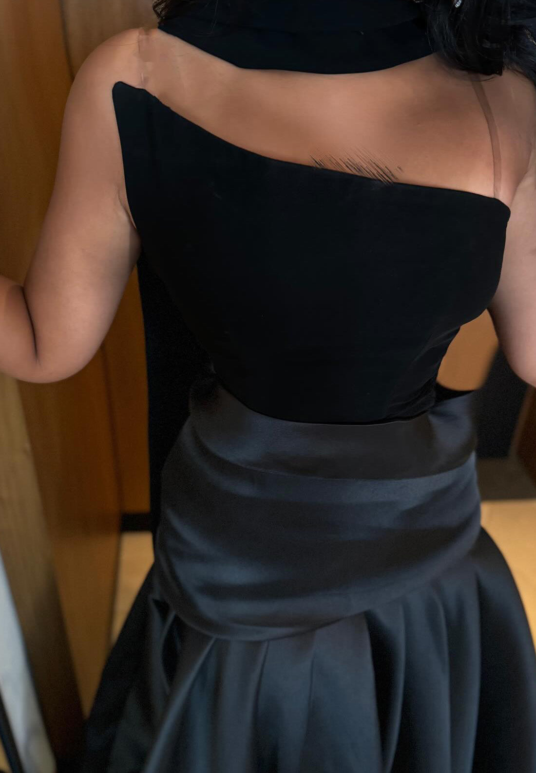 Asymmetrical Sleeveless Pleated Sleek A-Line Evening Dress