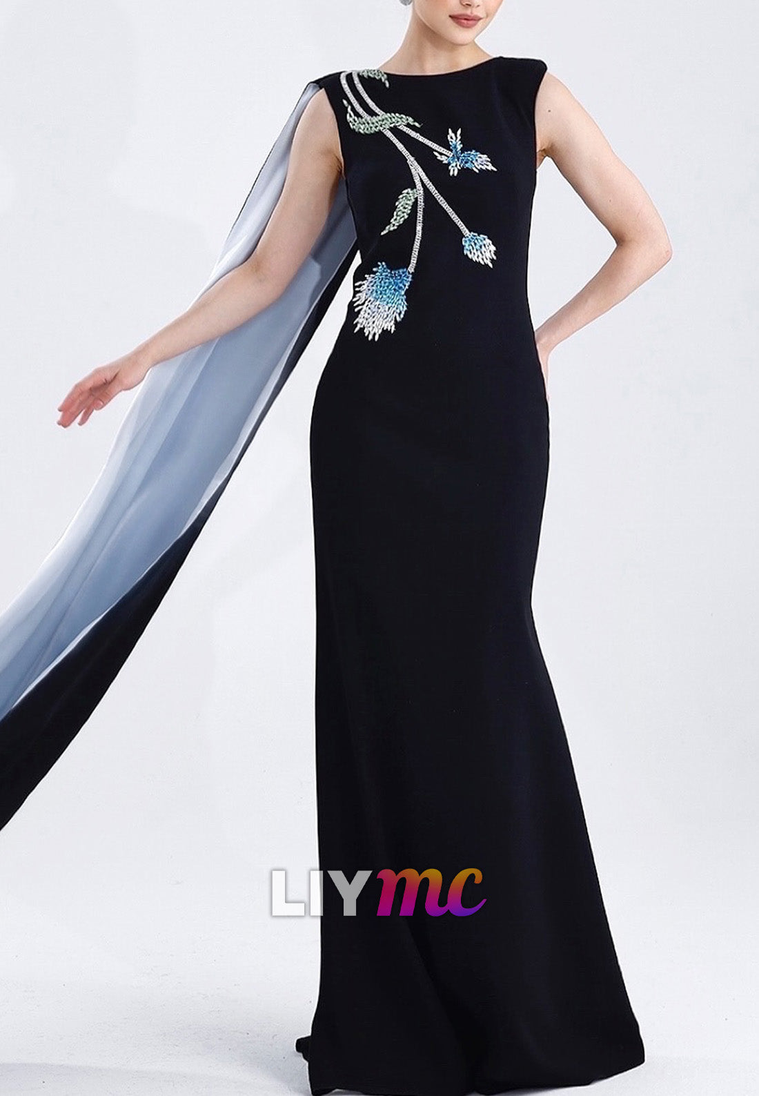 Bateau Sleeveless Beaded Sheath Mother of Bride Dress