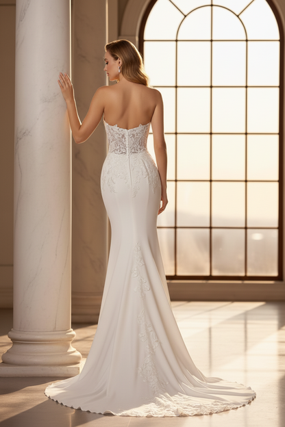 Bridal Gown with 3D Floral Lace Wedding Dress