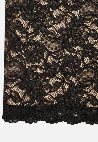 Black Lace Sweetheart Neckline Sheath Midi Velvet Dress