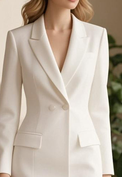Blazer V-Neck Long Sleeves Sheath Work Dress