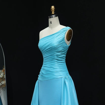 One Shoulder Arabic Evening Dress Overskirt Dubai Wedding