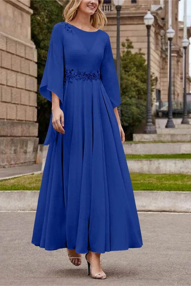 A Line Princess Jewel Neck Ankle Length Sequins Mother Dresses CM0355