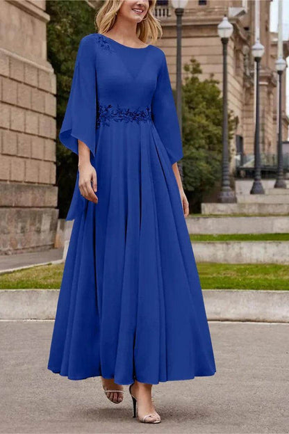 A Line Princess Jewel Neck Ankle Length Sequins Mother Dresses CM0355