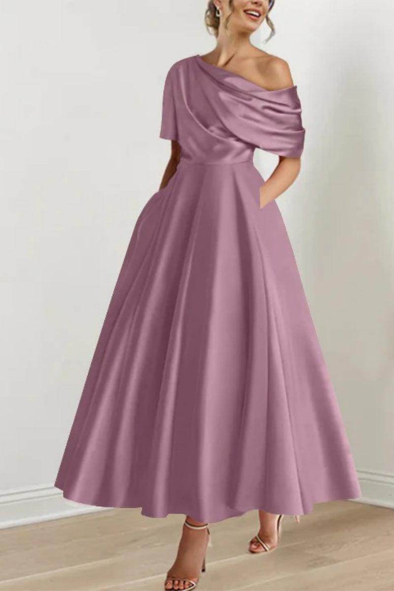 A Line One shoulder Half Sleeve Ankle Length Mother Dresses CM0366