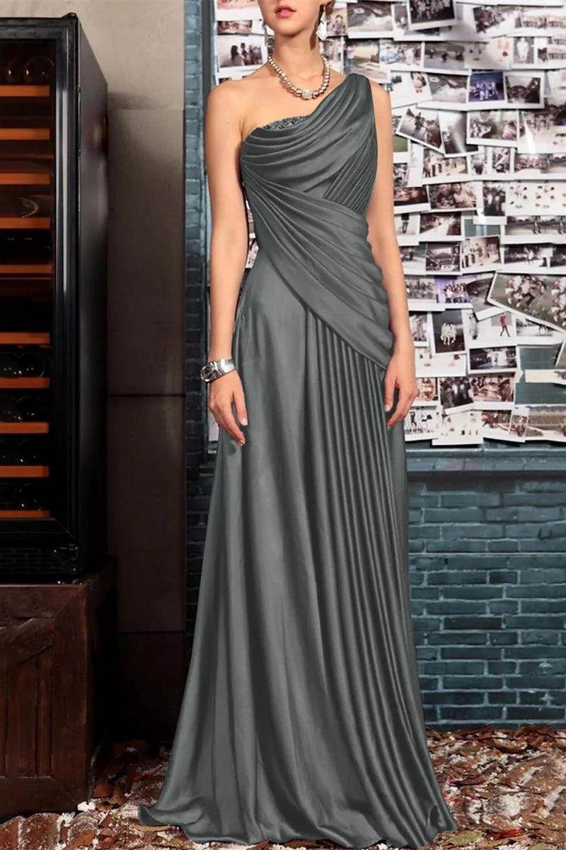 A Line One shoulder Half Sleeve Ankle Length Mother Dresses CM0366