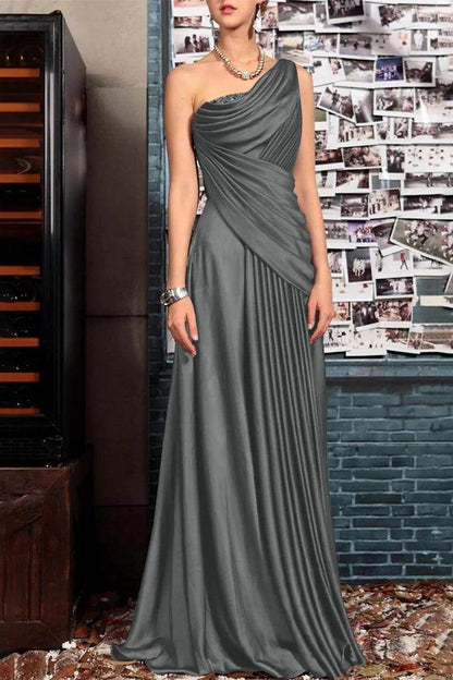 A Line One shoulder Half Sleeve Ankle Length Mother Dresses CM0366