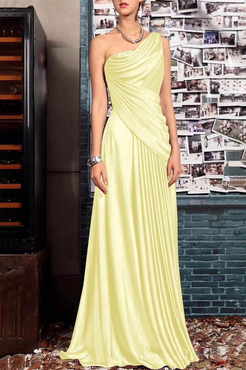 A Line One shoulder Half Sleeve Ankle Length Mother Dresses CM0366