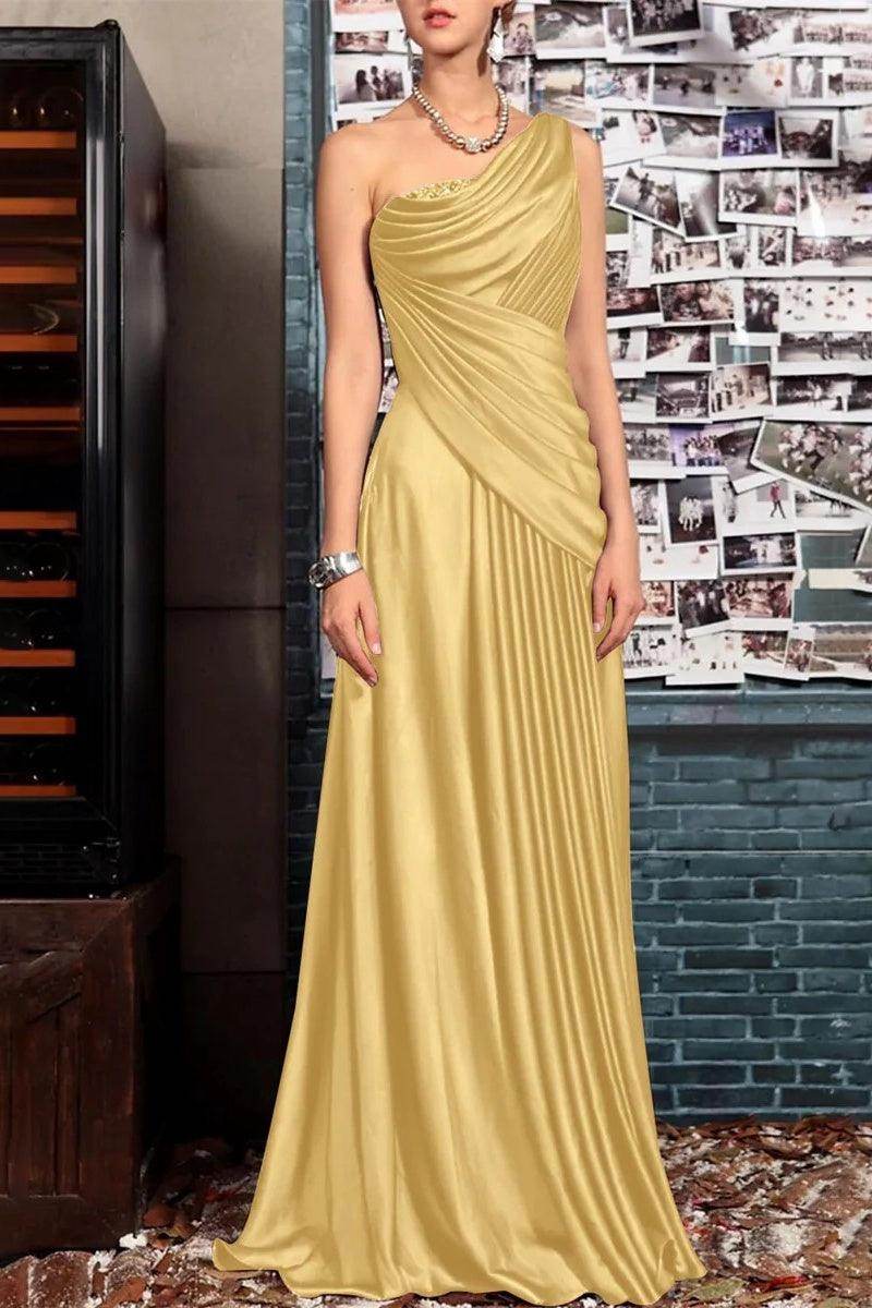 A Line One shoulder Half Sleeve Ankle Length Mother Dresses CM0366