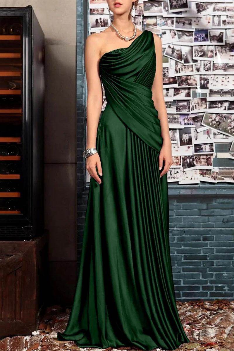 A Line One shoulder Half Sleeve Ankle Length Mother Dresses CM0366