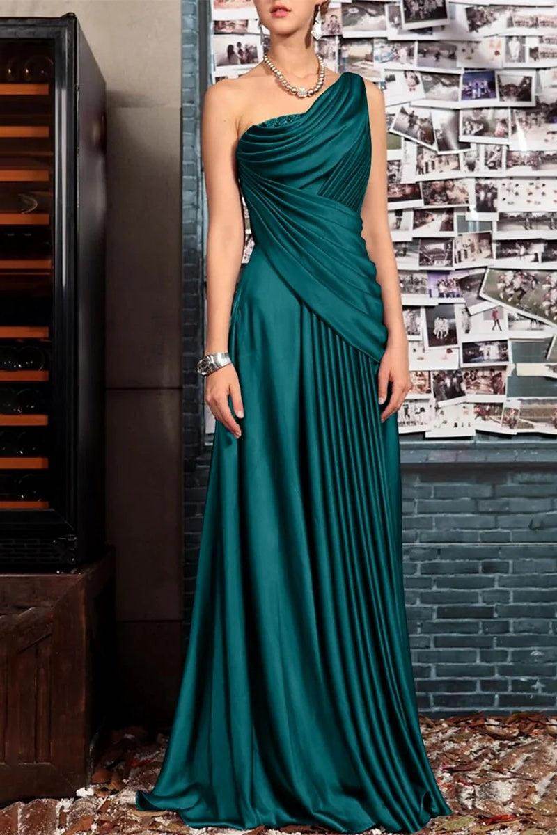 A Line One shoulder Half Sleeve Ankle Length Mother Dresses CM0366