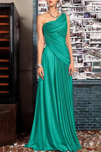 A Line One shoulder Half Sleeve Ankle Length Mother Dresses CM0366