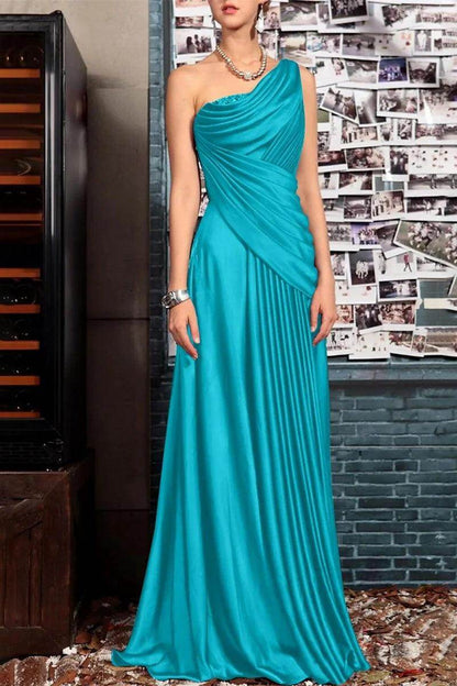 A Line One shoulder Half Sleeve Ankle Length Mother Dresses CM0366