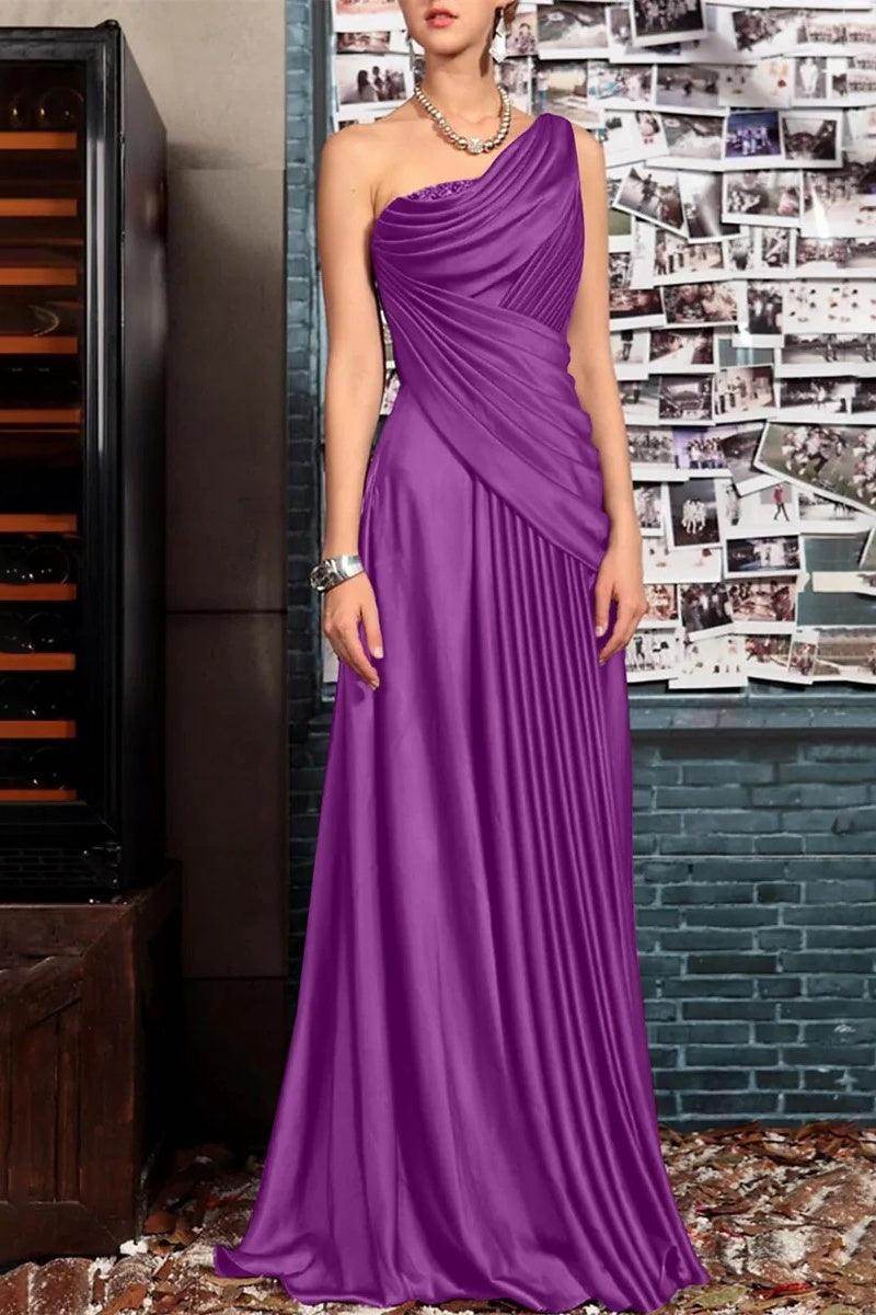 A Line One shoulder Half Sleeve Ankle Length Mother Dresses CM0366