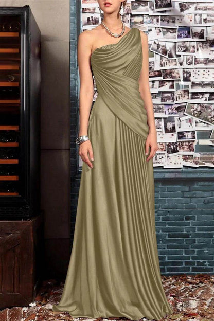 A Line One shoulder Half Sleeve Ankle Length Mother Dresses CM0366