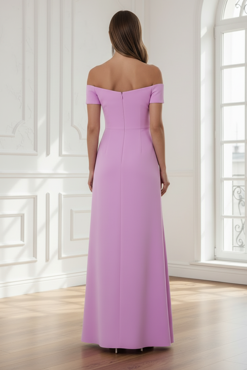 Floral off shoulder A-Line Evening Dress