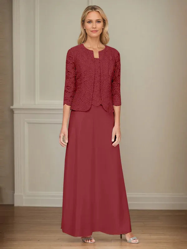 Glitter Lace & Satin Skirt Jacket Dress with Open Jacket