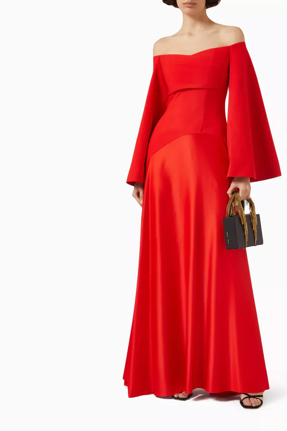 Off-Shoulder Long Sleeves A-Line Evening Dress