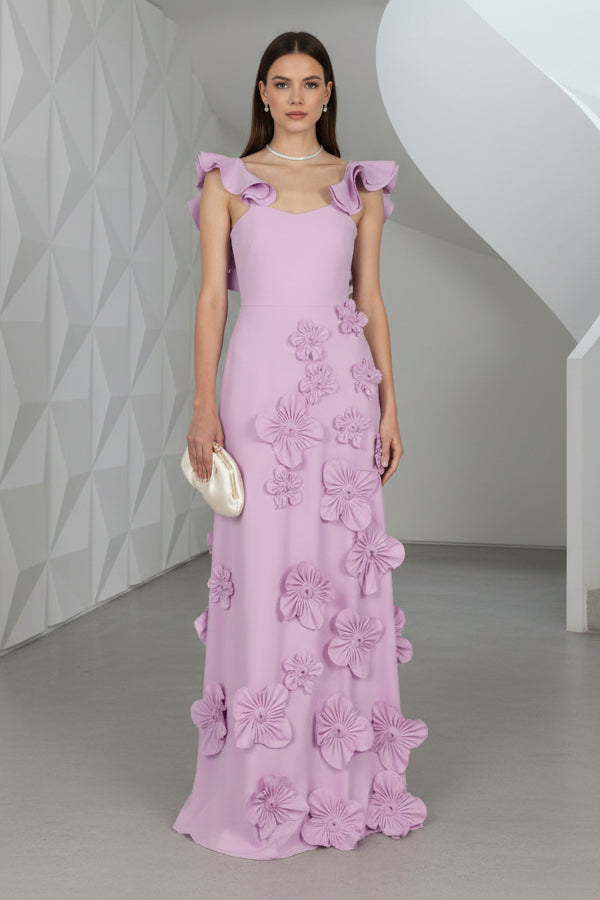 Sweetheart Floral Appliques A-Line Formal Dress