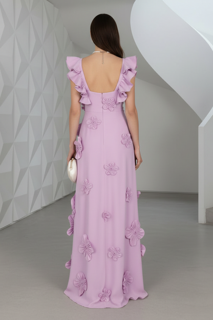 Sweetheart Floral Appliques A-Line Formal Dress