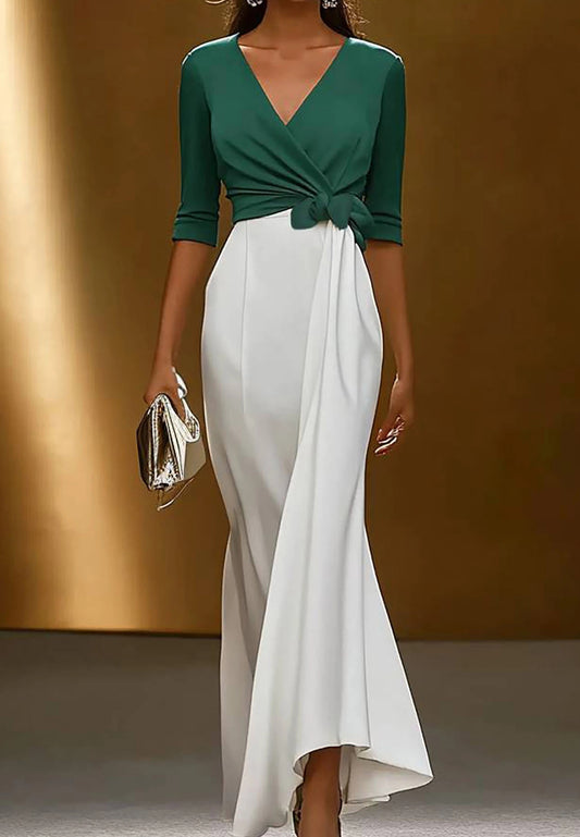Formal Work Party Boat Neck Royal Blue Sleeveless Belted Slit Midi Dress