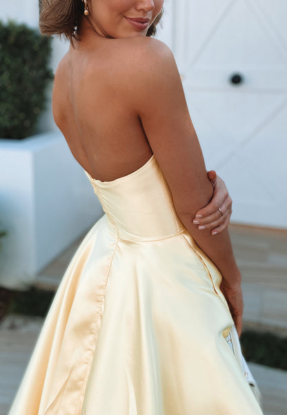Sweetheart Sleeveless Pleated A-Line Long Prom Dress