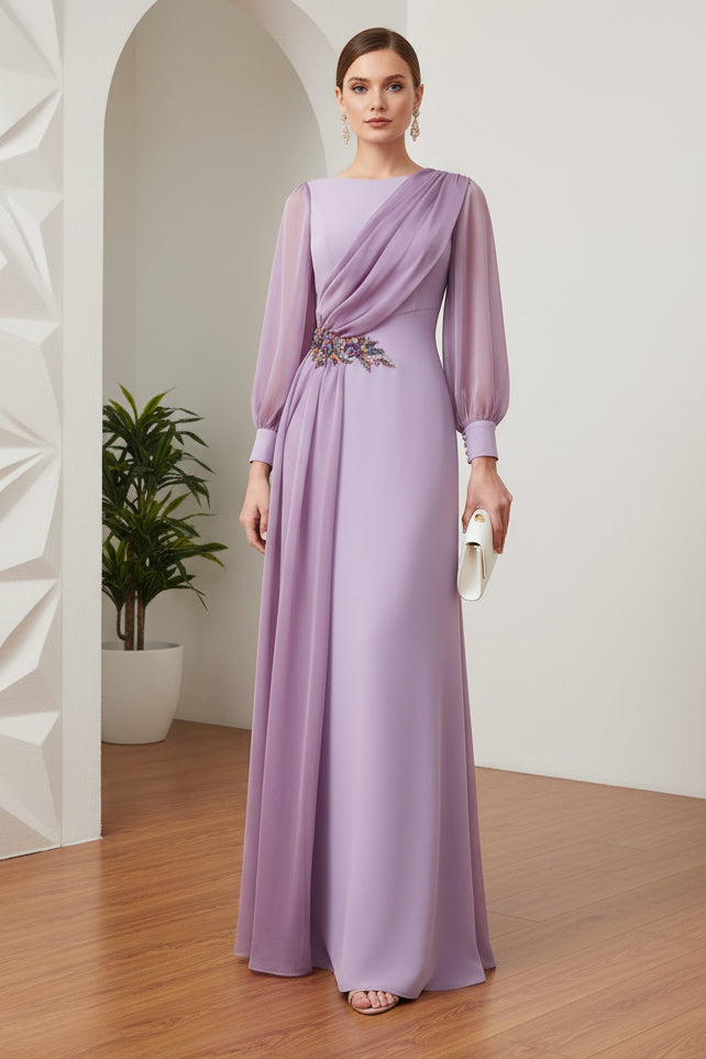 Mother of Bride Dress A-line Dress with Jewelled Appliqué