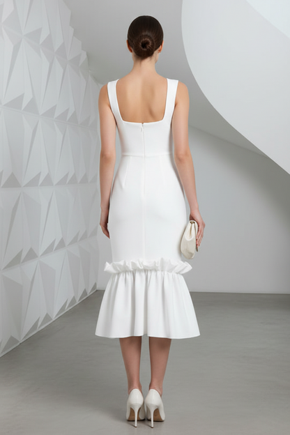 Scoop Pleated Mermaid Cocktail  Dress