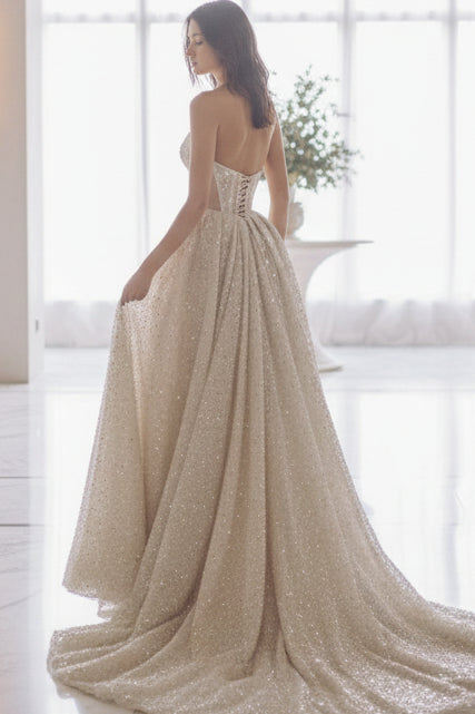 Sweetheart Beaded Embroidery A-Line Wedding Dress