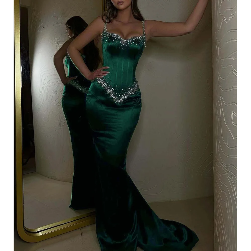 Sweetheart Sleeveless Beaded Mermaid Prom Dress – Liymc