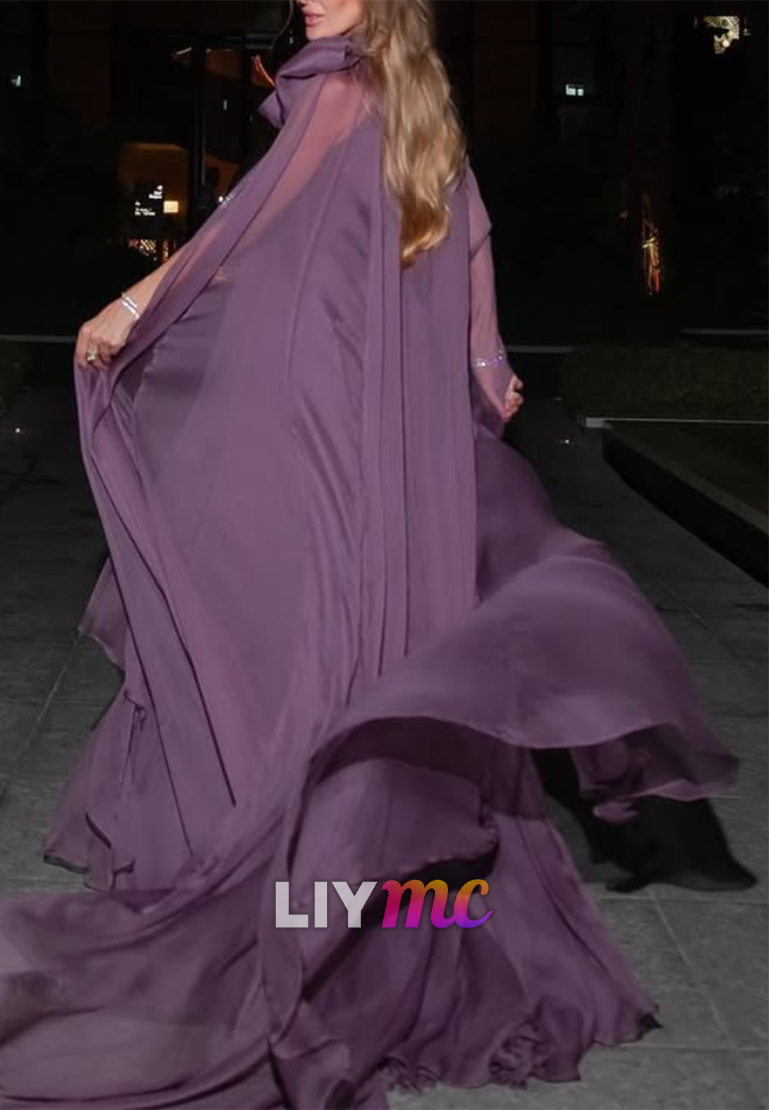 Halter Bow Pleated Flowy A-Line Evening Dress