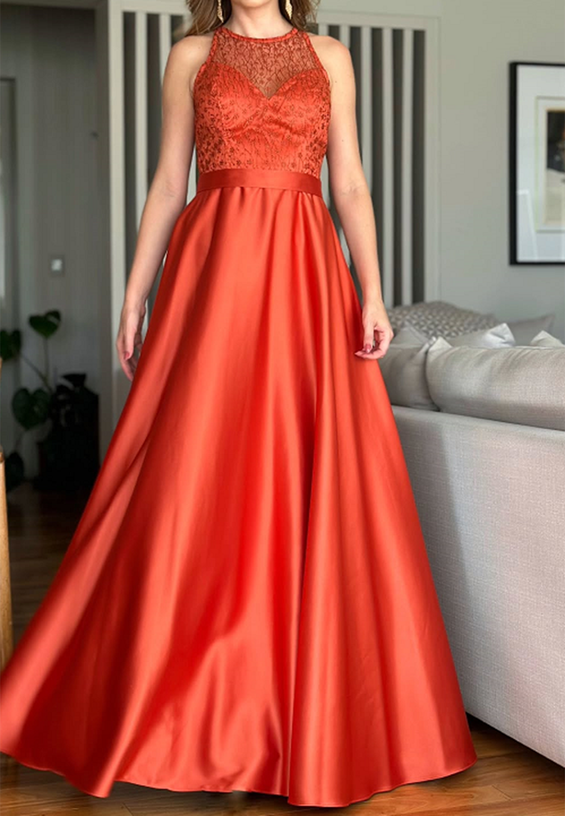 Halter Sleeveless Beaded Pleated A-Line Mother of Bride Dress