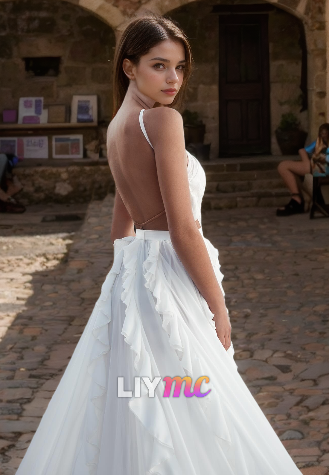 Halter beach wedding dress sales