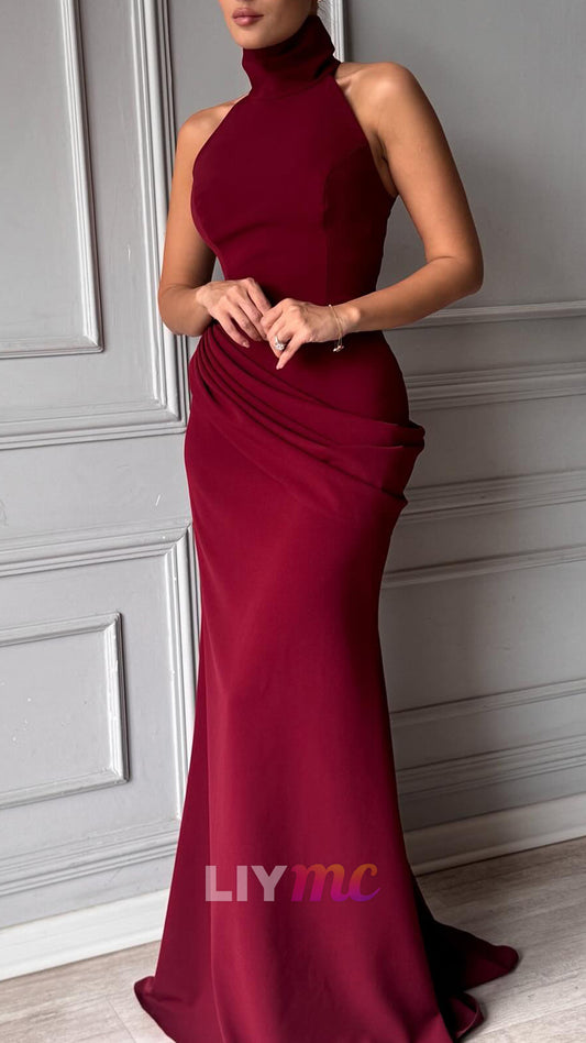 Halter Sleeveless Mermaid Wedding Guest Dress