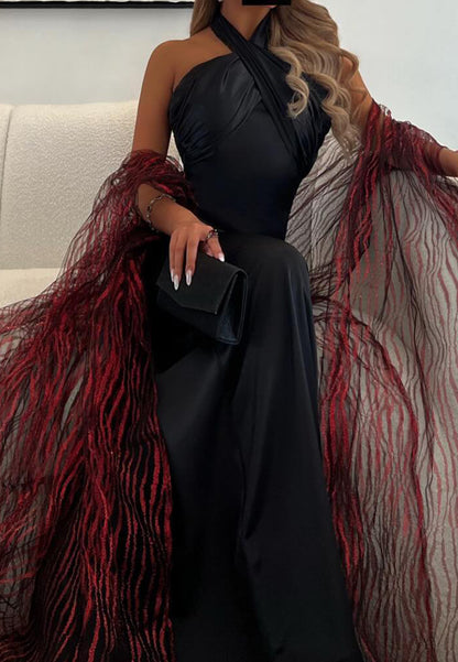 Halter Sleeveless Sleek Mermaid Simple Evening Dress