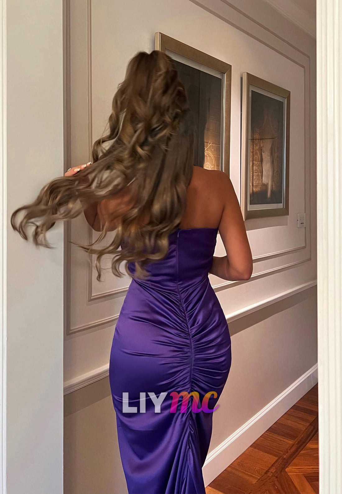 Halter V-Neck Sleeveless Empire Waist Mermaid Evening Dress