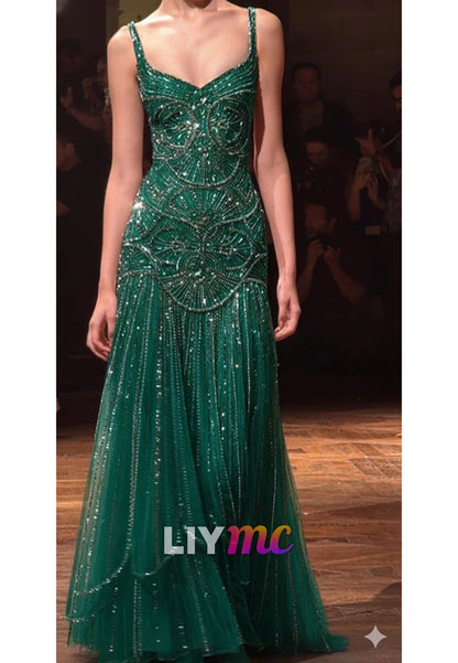 Fashion Blue Satin Pleated Sheath Long Party Dress Formal Wedding Guest Dress