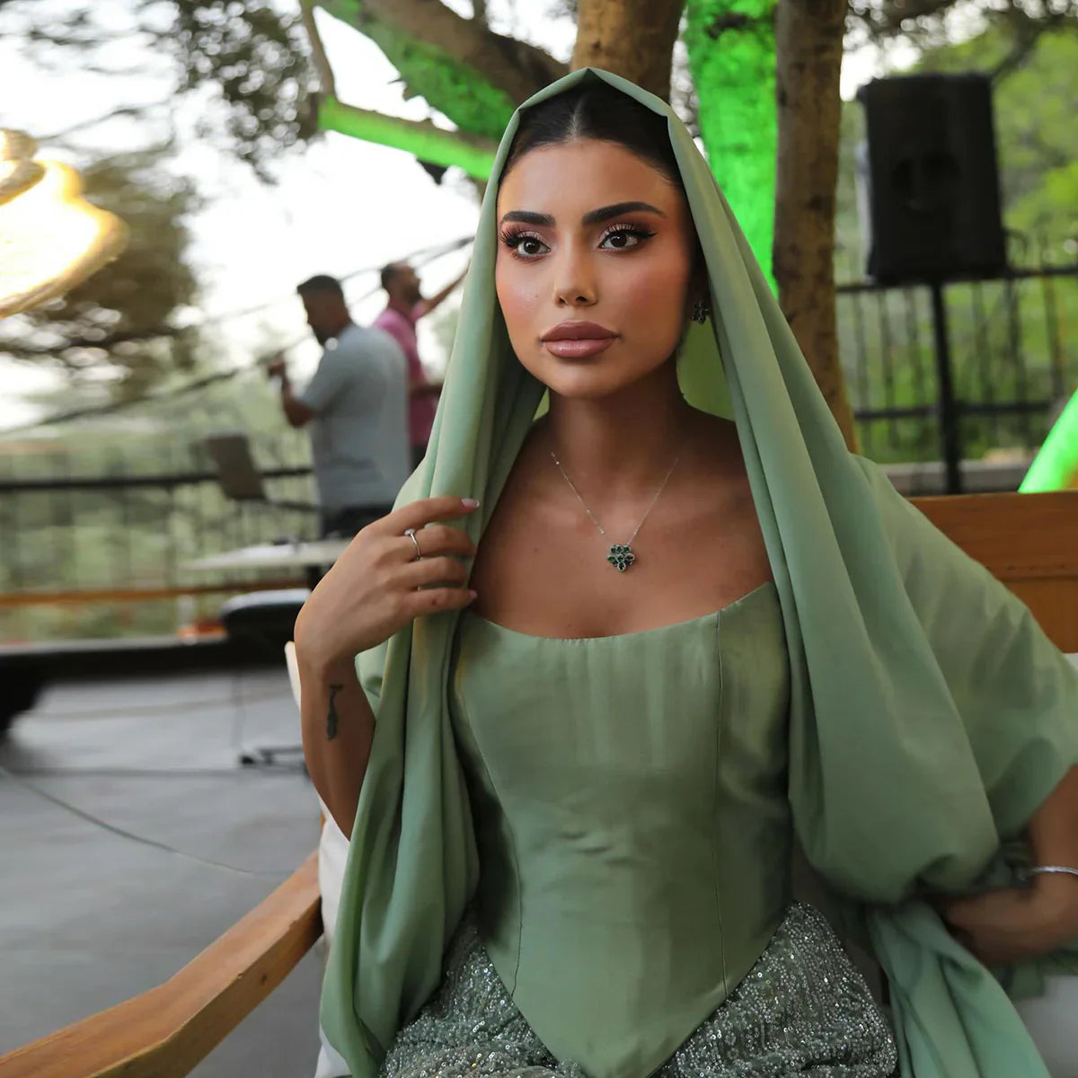 Off-Shoulder Beaded Embroidery A-Line Evening Dress