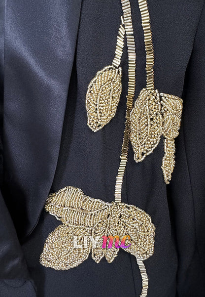 Jumpsuit Blazer Long Sleeves Appliques Mother of Bride