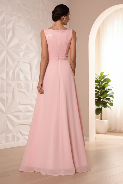 A-Line/Princess Cowl Neck Chiffon Mother of the Bride Dresses Sequins Floor-Length Sleeveless Ruffles