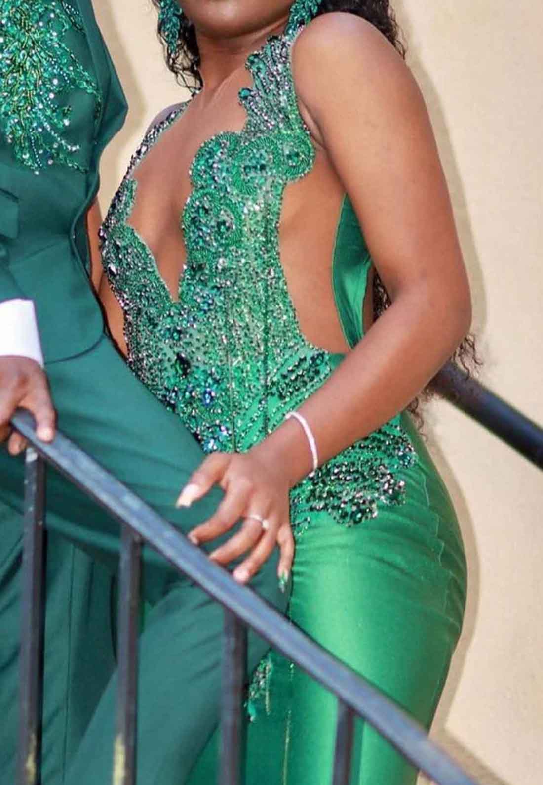 Mermaid Beaded Pleated Prom Dress for Black Girls