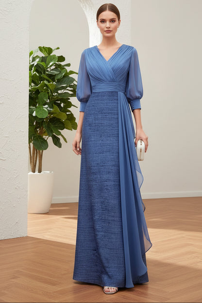 Sheath Dress with Silk Chiffon Bodice