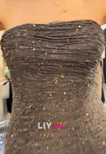 Off-Shoulder Appliques Sequins Sparkly A-Line Prom Dress