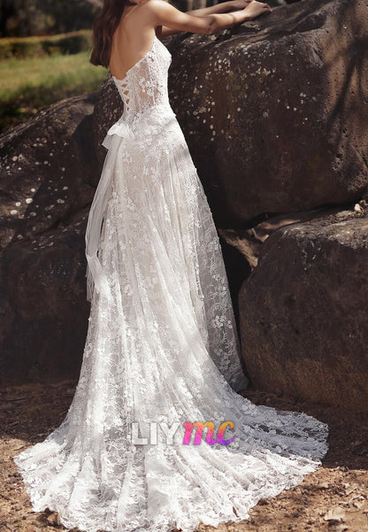 Off-Shoulder Lace Appliques A-Line Wedding Dress