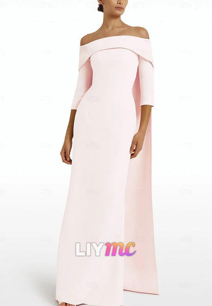 Off-Shoulder Long Sleeves Mermaid Evening Dress