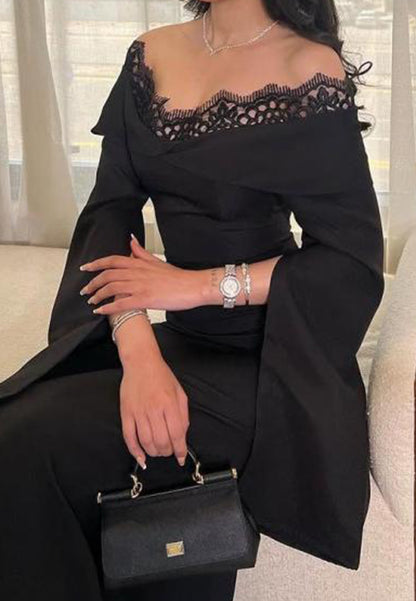 Off-Shoulder Long Sleeves Mermaid Formal Dress