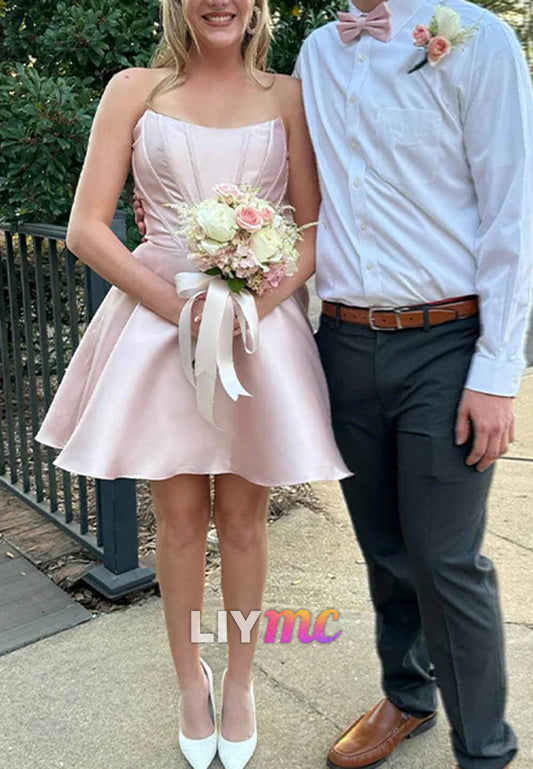 Off-Shoulder Sleeveless Corset Sleek A-Line Party Homecoming Dress